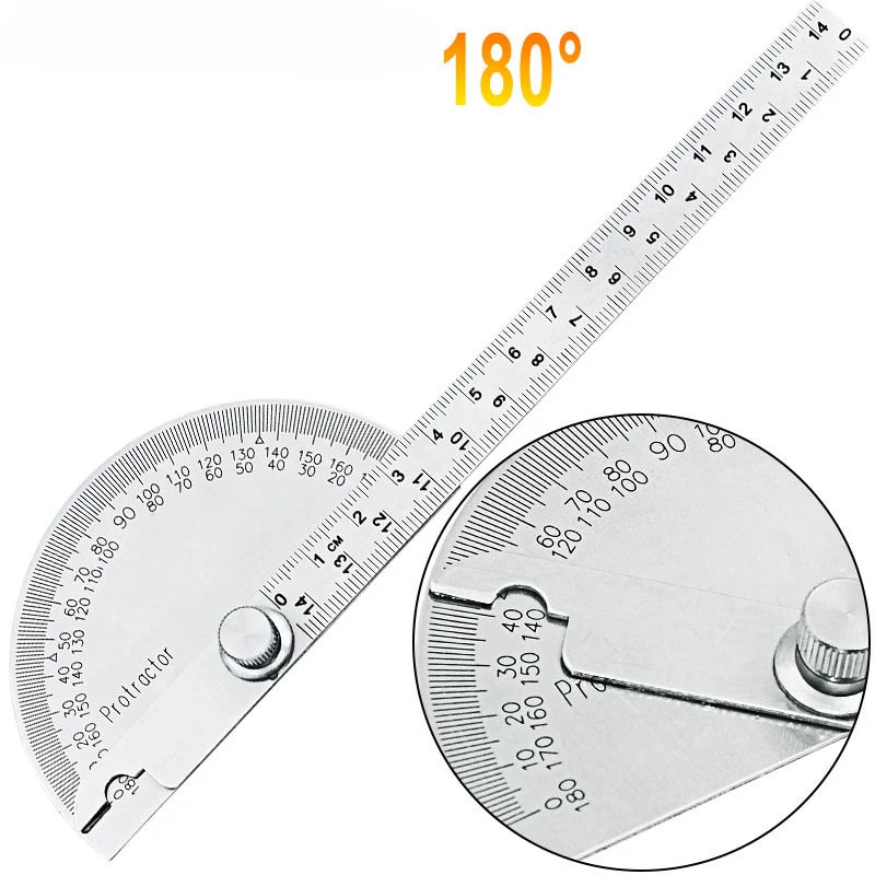 

Stainless Steel Protractor Angle Ruler Dividing Gauge 145mm 180 Degree Circular Carpenter Drafting Supplies School Stationery