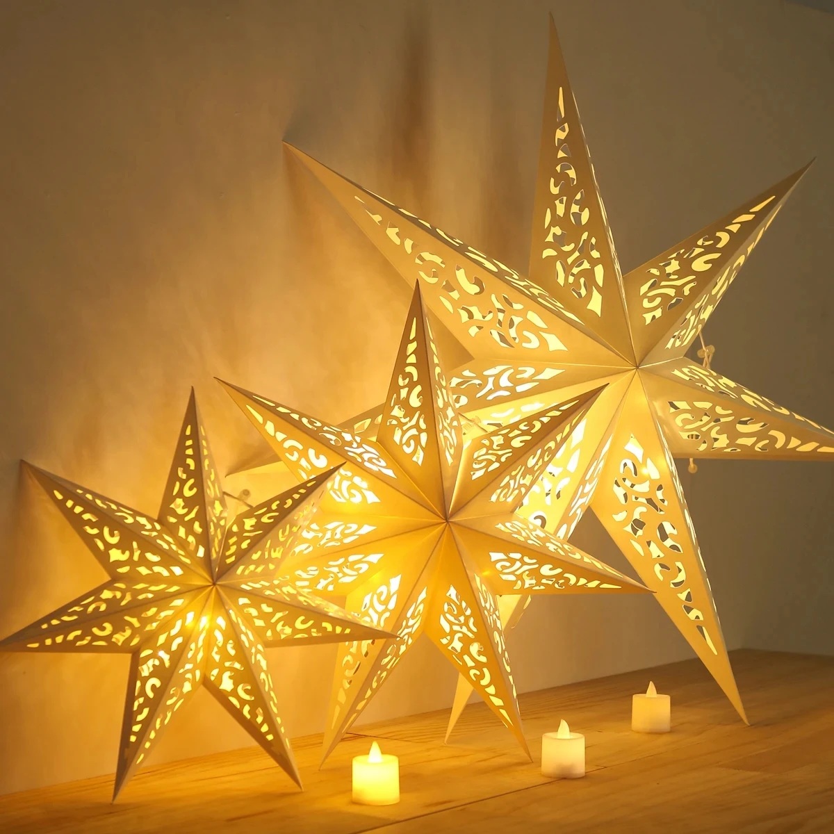 Hollow Star Hanging Pendants Christmas Decoration for Home Navidad Natal Noel Gifts Christmas Ornaments New Year