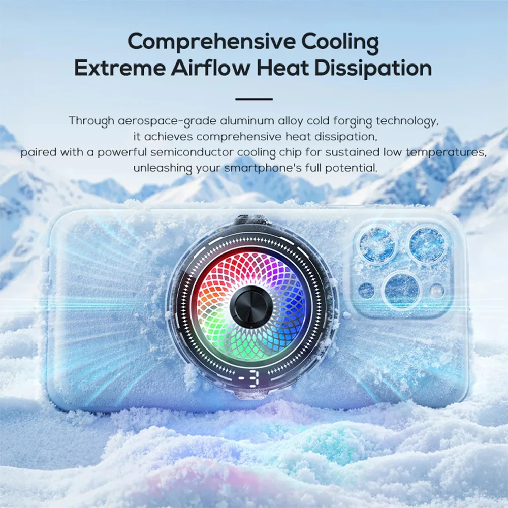 Advanced Wireless Magnetic Phone Cooler with Low-Noise Operation and Display Screen