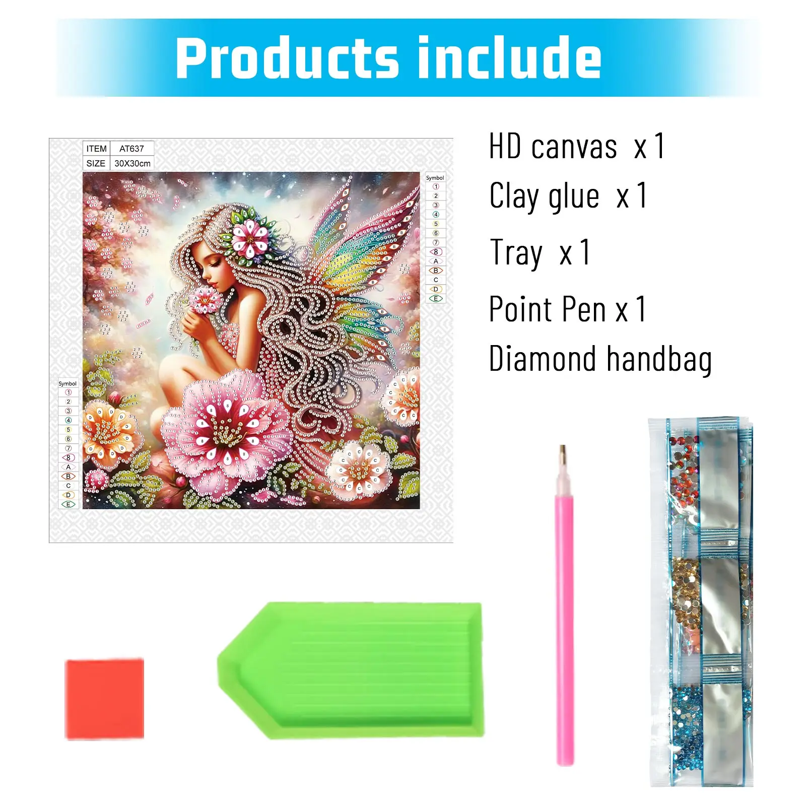 DIY flower fairy 5D Special Shape Diamond Art Kits for Beginners Diamond Art Painting Kits for Home Wall Decoration Gift