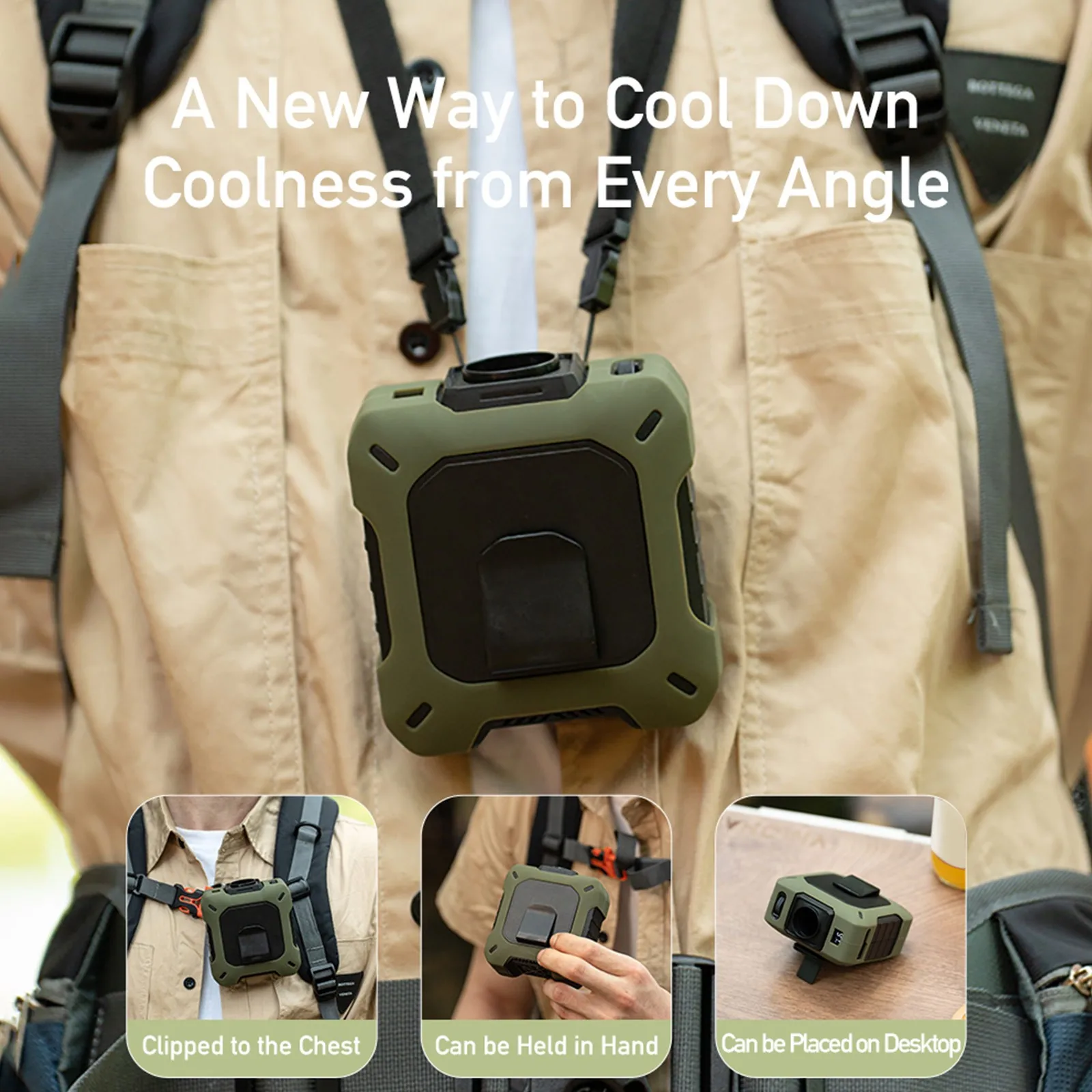 مروحة محمولة USB بسعة 8000 مللي أمبير في الساعة، ق...