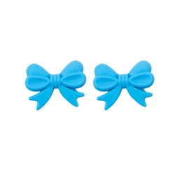 Sunrony Bowknot Silicone Beads Set for DIY Jewelry and Accessories - Pack of 10 (10pcs Sky blue)