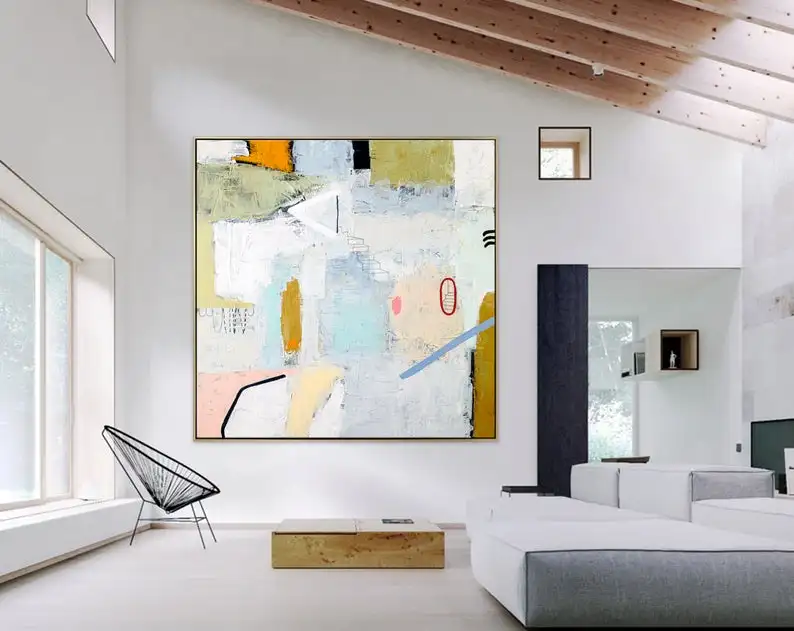 

Abstract Painting Original Large Acrylic Canvas Wall Art, Expressionism Playful Modern Painting Wall Art on Canvas - Daydream