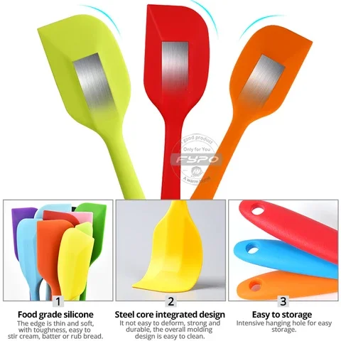 

Silicone Cake Baking Tool Spatula food grade Non Stick butter spatula cooking silicone shovel bakery tools Kitchen Gadgets Fypo
