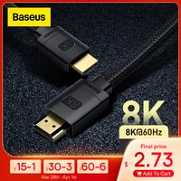 Baseus HDMI-Compatible Cable for Xiaomi Mi Box 48Gbps Digital for PS5 PS4 8K 2.1 4K 2.0 HDMI-Compatible Splitter 8K/60Hz Cables 1