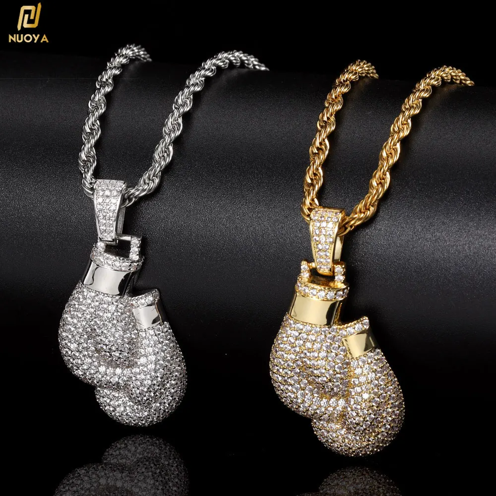 

Hip Hop Men's cz Boxing Pendant Plated Bling Brass cubic zirconia Personalized big iced out pendant jewellery Free shipping y2k