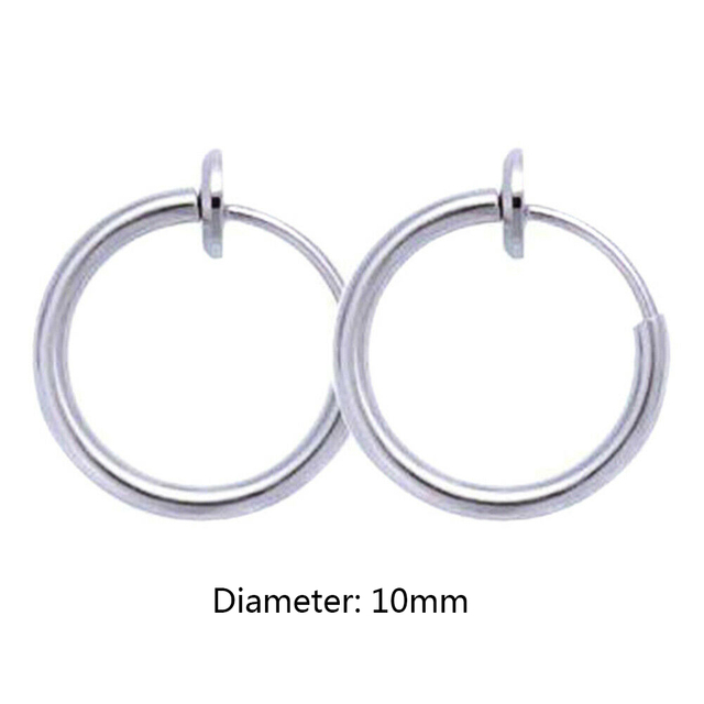 Simple Non Piercing Hoop Earrings For Women Men Teens Titanium Steel Earrings Hoops Fake Piercing Fashion Jewelry