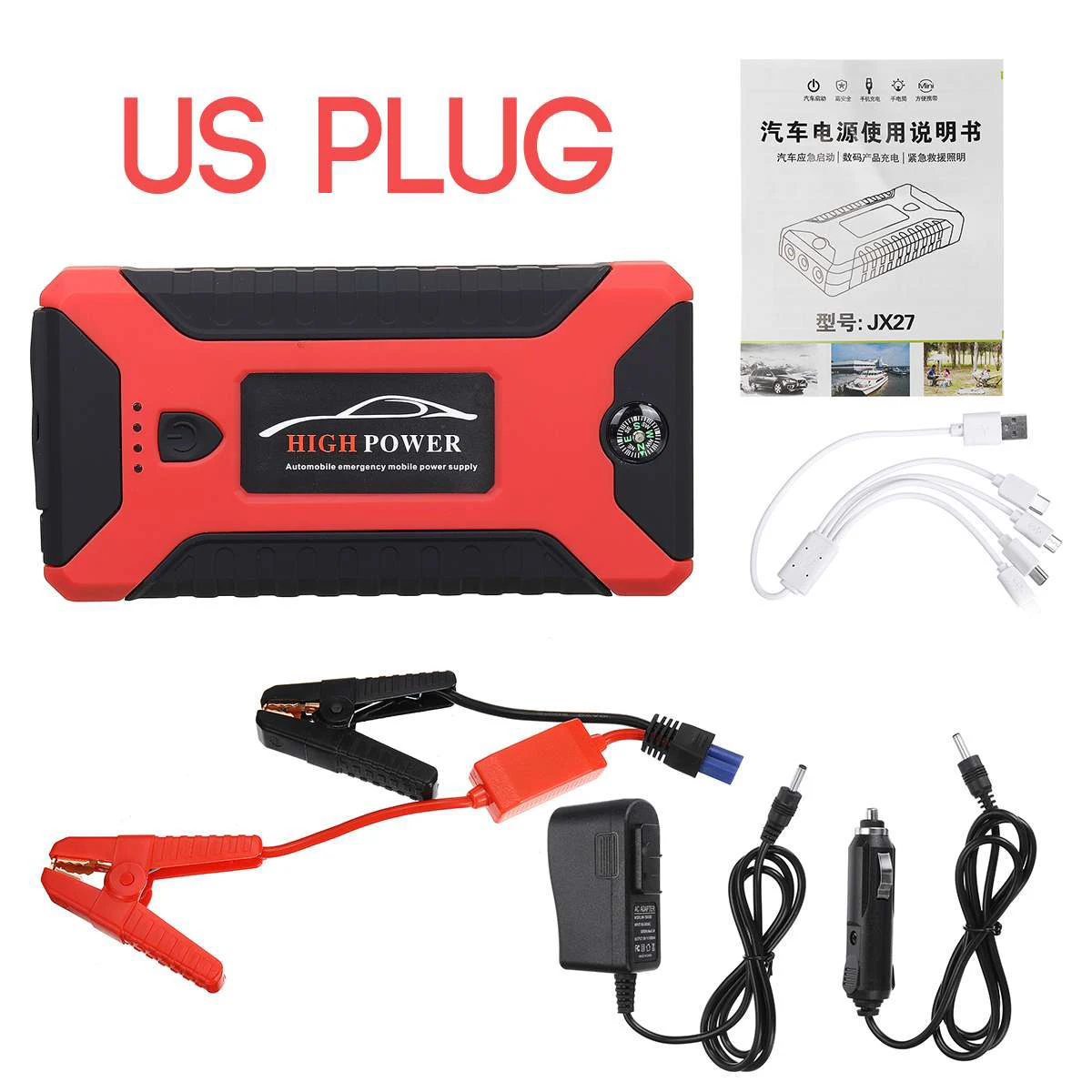 tacklife jump starter 99800mAh 600A Car Jump Starter Pack Portable Emergency 4 USB Power Bank Car Battery Booster Start-up Charger 12V Starting Device jump starter pack Jump Starters