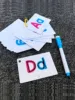 Wipe-able Alphabet Fun Cards Toy, Early Learning Educational Uppercase Lowercase Letters Gift For Kids, Spelling Animal Cartoon 1