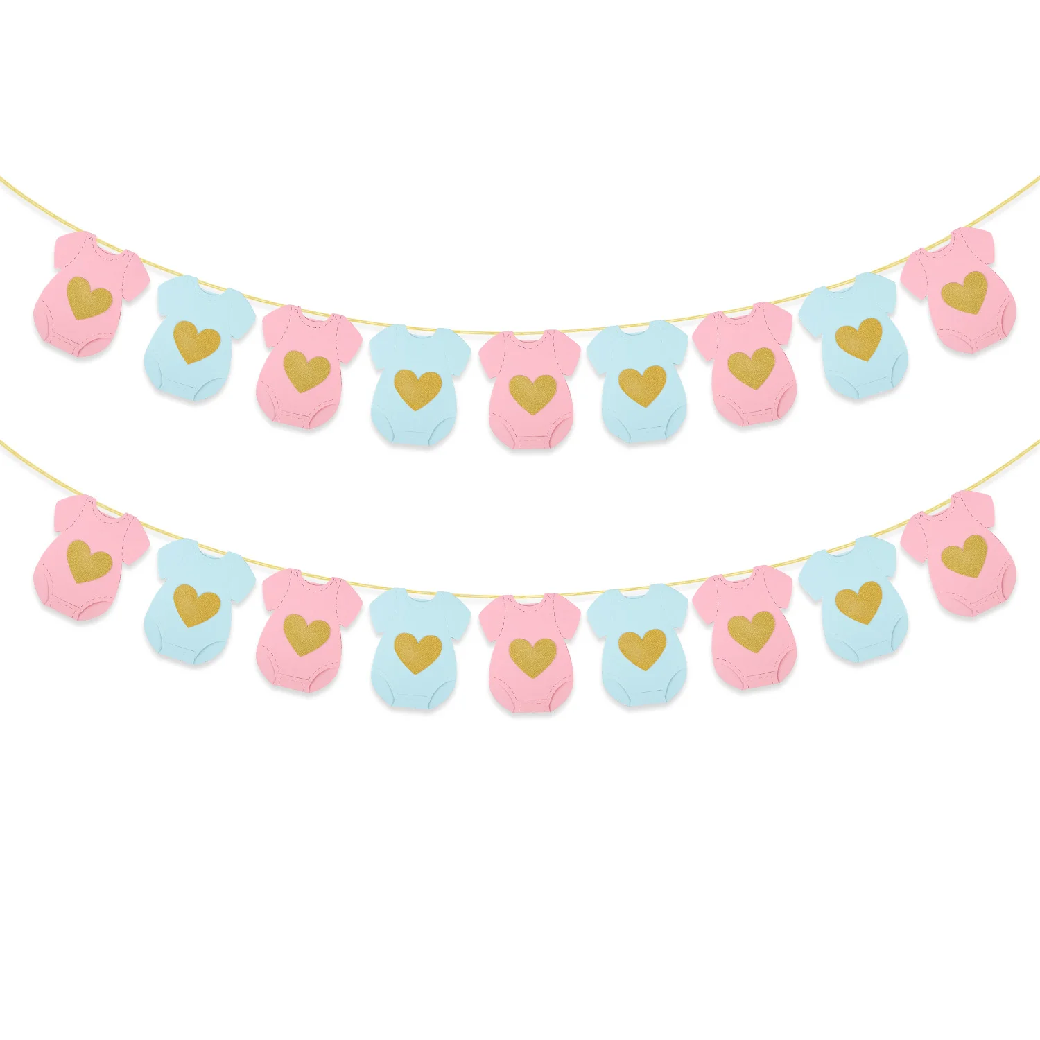 Baby-Shower Papiergirlande Kurzarm-Bodysuits Wäscheleinen-Girlande Geschlechtsenthüllungs-Geburtstagsbanner Baby-Outfit Banner Flaggen-Dekoration – Detail 5