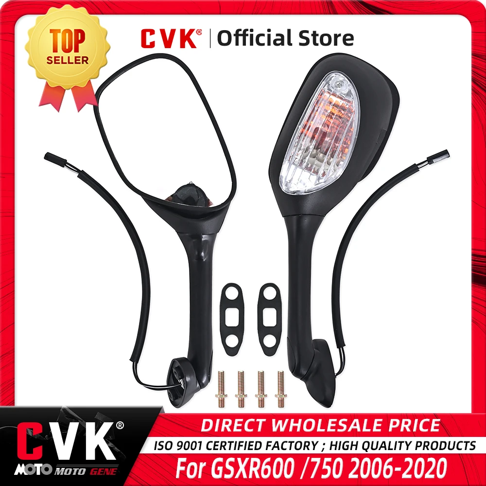 CVK RearView Mirror LED Light For Suzuki GSXR600 GSXR750 GSXR1000 K5 K6 K7 K8 Rear View Mirrors