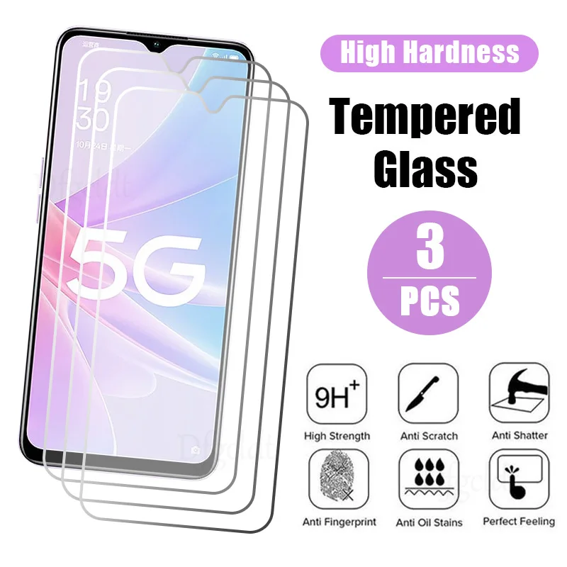 

3Pcs Full Coverage Tempered Glass For OPPO A98 A97 A96 A95 A78 A76 A58 A57 A54S A32 A31 A16 A17K Reno 8 7 6 Lite Protective Film