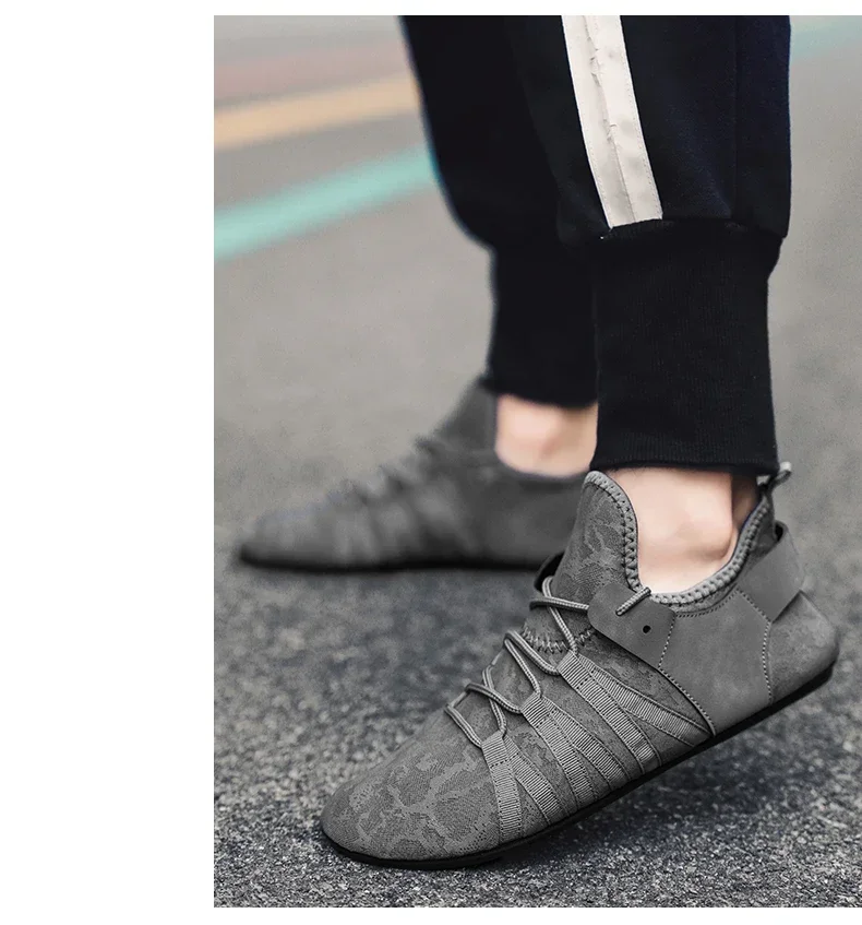 YRZL Herren-Loafer, rutschfeste Schuhe, leicht, bequem, einfarbig, flacher, dünner Boden, Freizeitschuhe, atmungsaktive Slipper für Herren – Detail 21