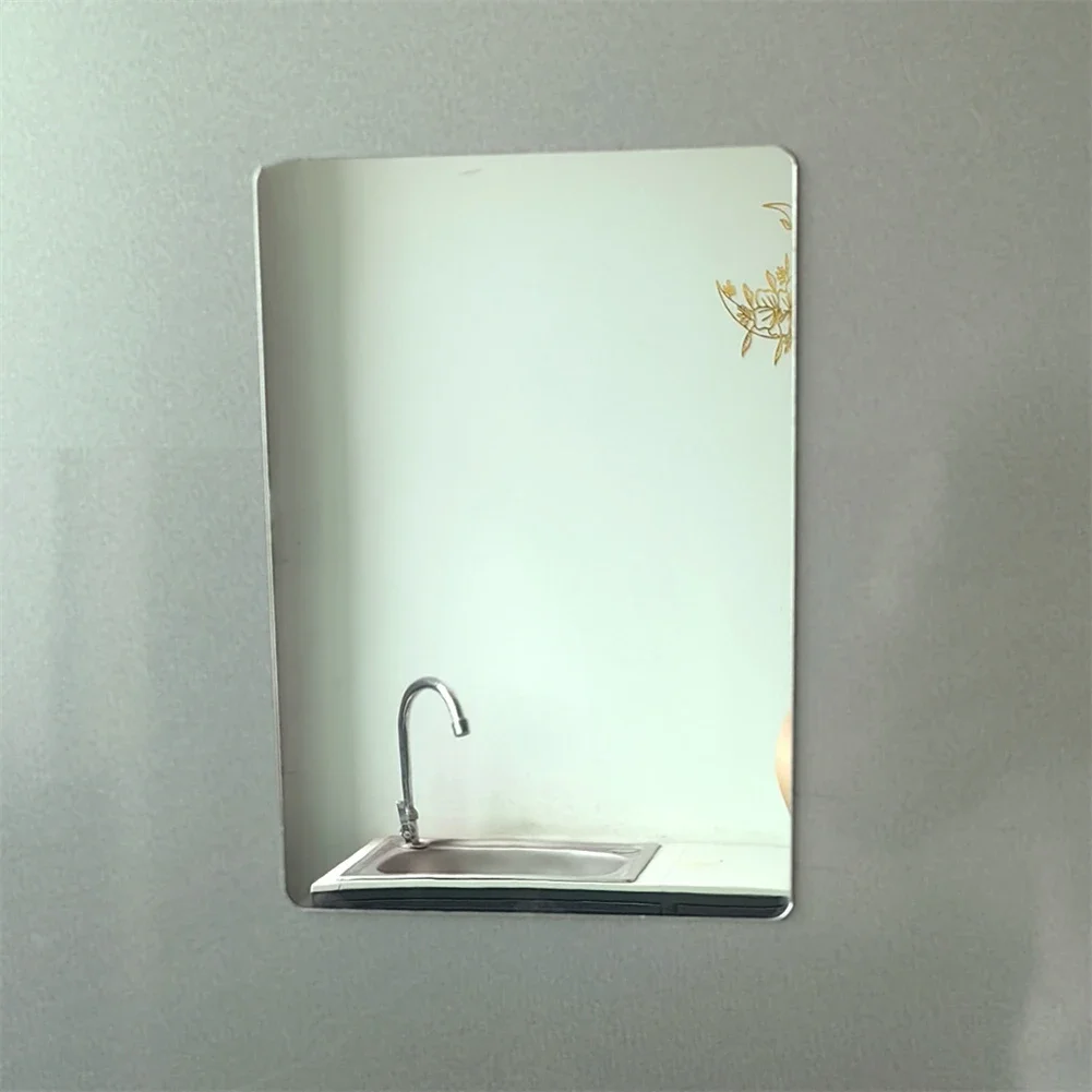 5x7in Rectangle Magnetic Locker Mirror Portable for School Bathroom Cabinet Refrigerator Acrylic Tile