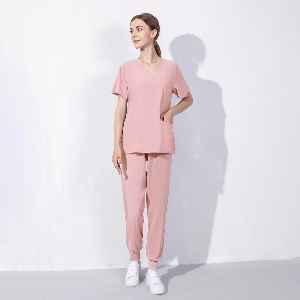 Summer Men Hospital Medical Scrub Clothes Dental Clinic Set Beauty Salon Nurse Uniform Slim Design Pet Grooming Working Clothes
