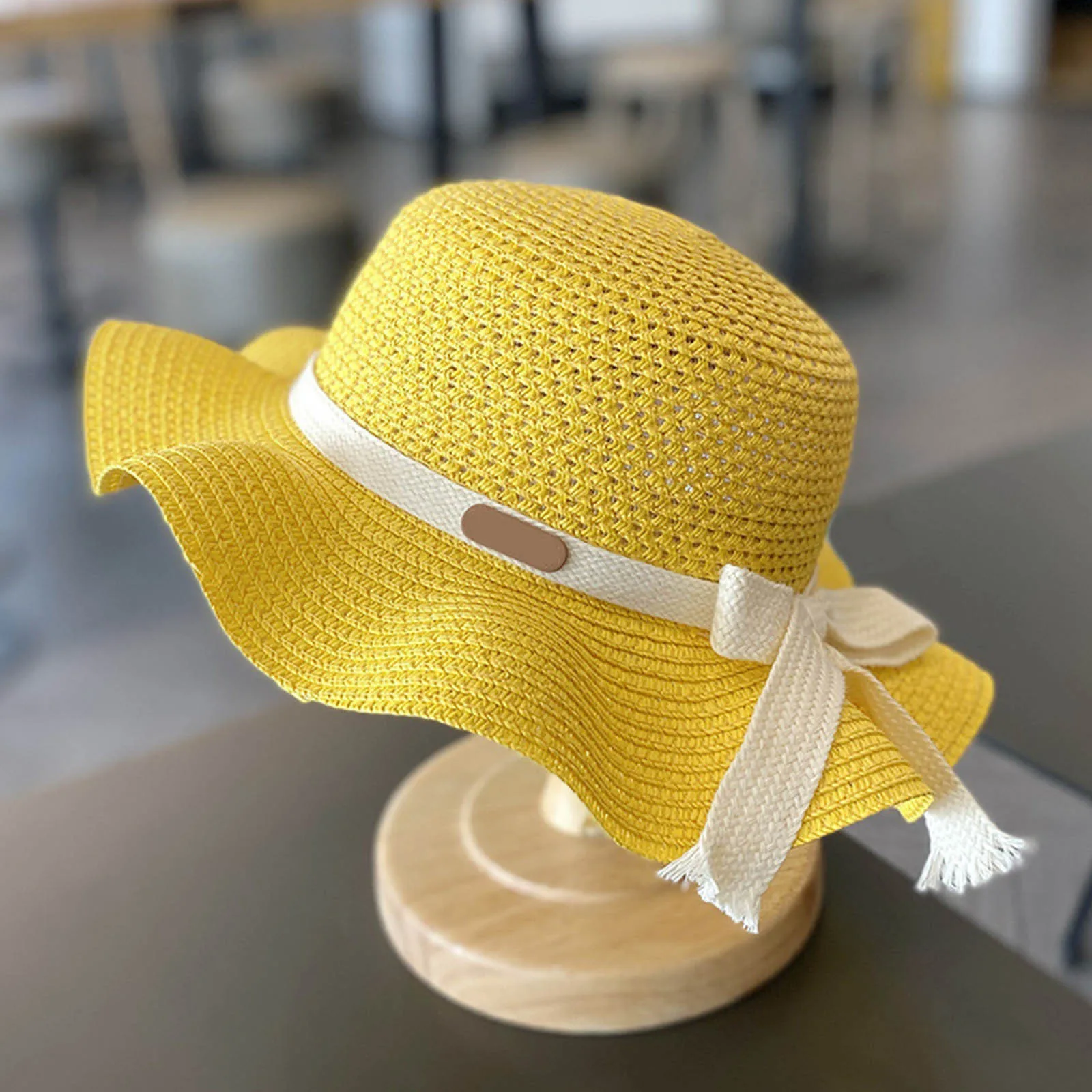 Children's Girls Sunscreen Hat Summer Bow Sun Hat Straw Braided Beach Sun Girls And Gloves Boys Hats And Caps