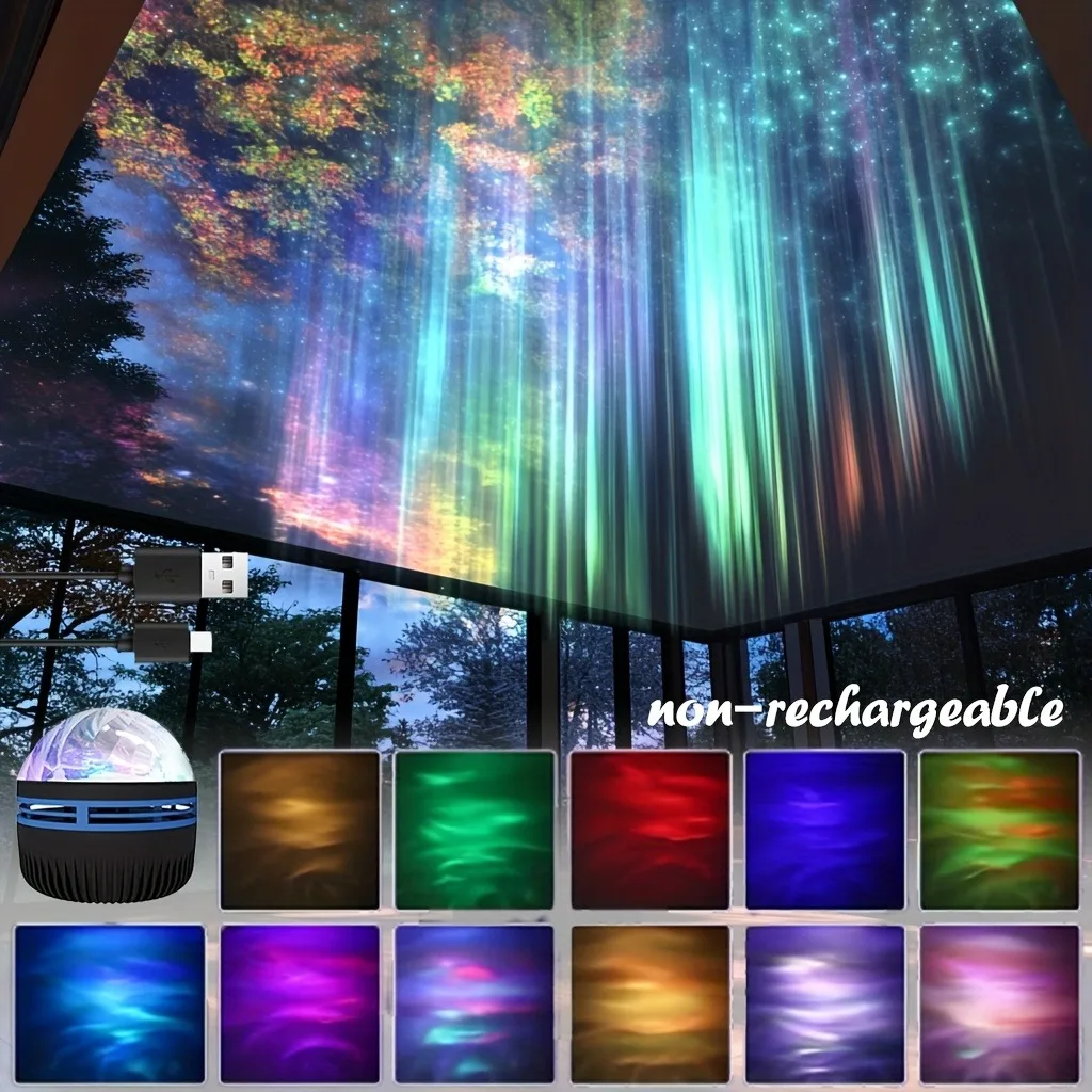 Water Ripple/Dreamy Aurora Magic Projection Light 7-Color Remote Control