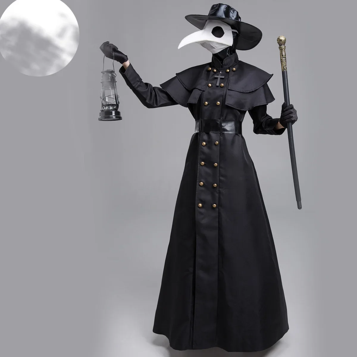 

Plague Doctor Costume Long Robe Cape Steampunk Bird Beak Mask Outfits Plague Bird Mouth Doctor Cosplay Halloween Costumes