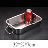 Thicken Stainless Steel Square  Cake Bread Basin Deep Plate Fruit Food Storage Tray  HandleLoaf Pans Kitchen Baking Dish  6