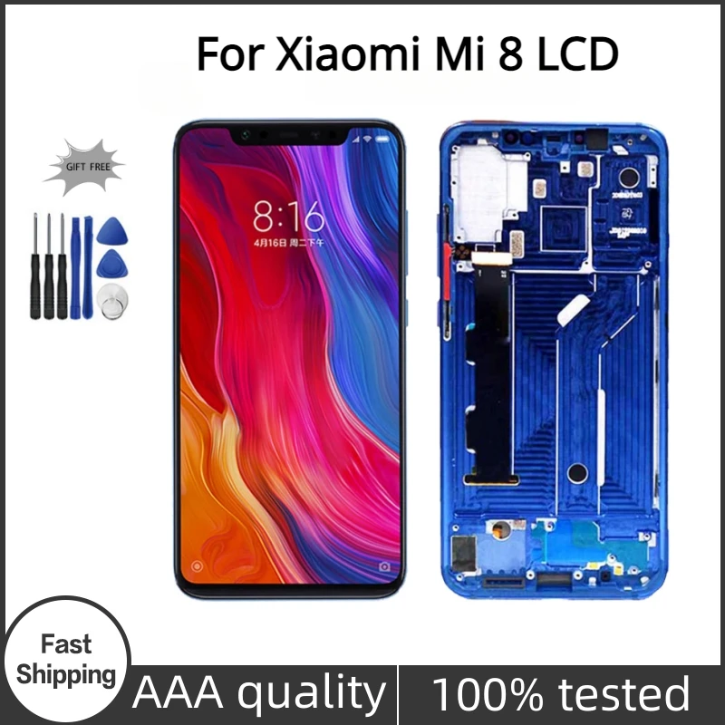 

AMOLED /TFT 6.21" For Xiaomi Mi 8 LCD With Frame Mi 8 Display Touch Screen Digitizer Glass Assembly Replacement LCD Screen