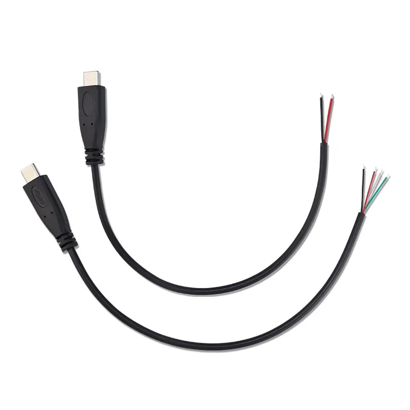 Customizable USB-C Cable with Open Ends - 0.3m, 1m, 2m Lengths Available