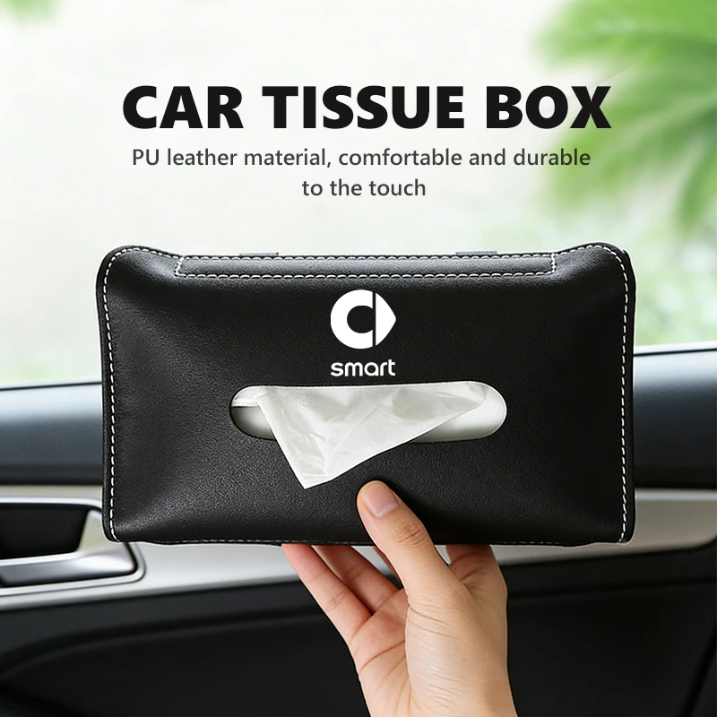 자동차 선 바이저 티슈 박스 교수형 냅킨 보관 가방 액세서리 Smart Forjeremy Escooter Roadster Prix Fortwo Forfour