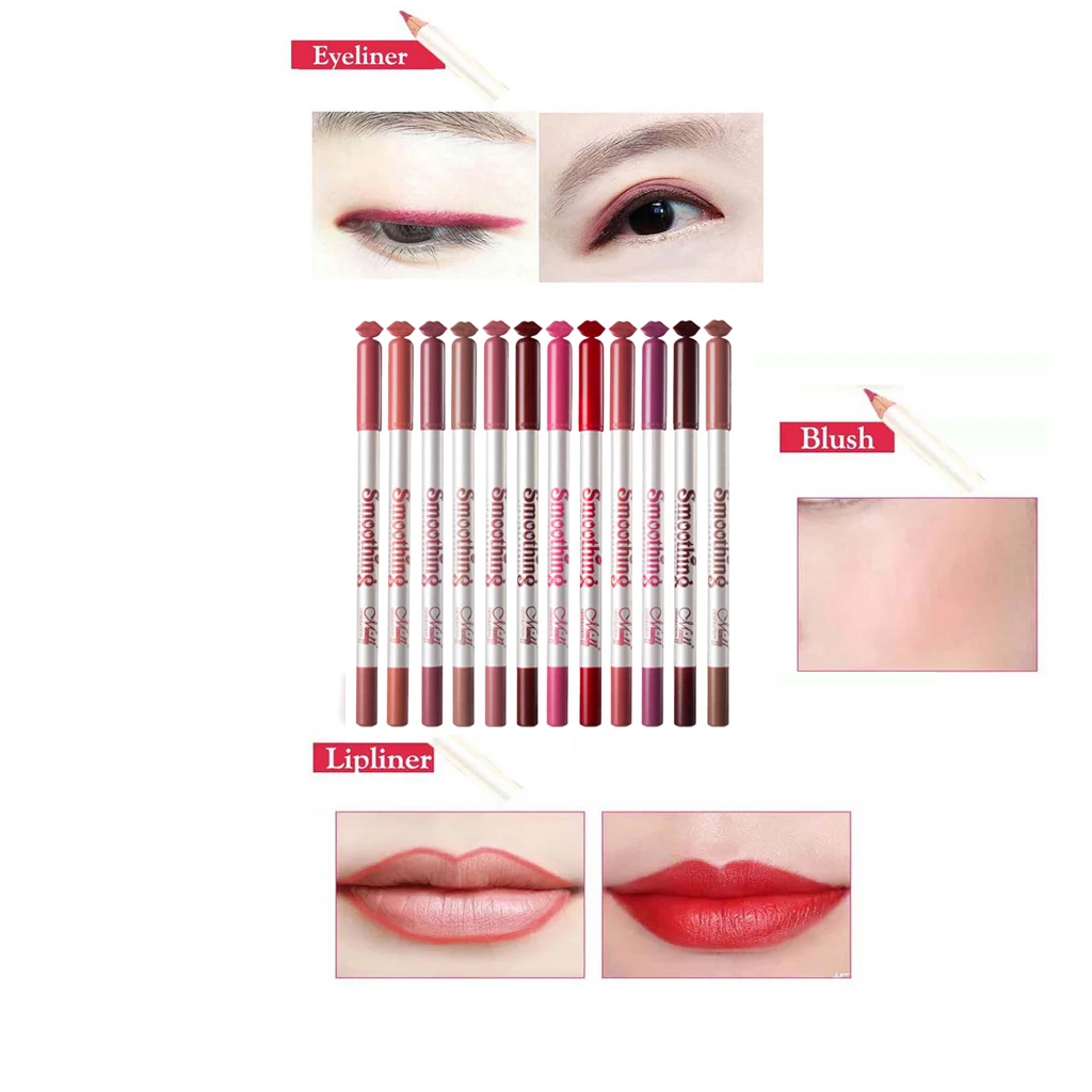12 Colors Lip Liner Lip Liner Lipstick, Waterproof & Long-lasting 12 Colors Lip Liner Lip Liner Lipstick, Waterproof & Long-lasting