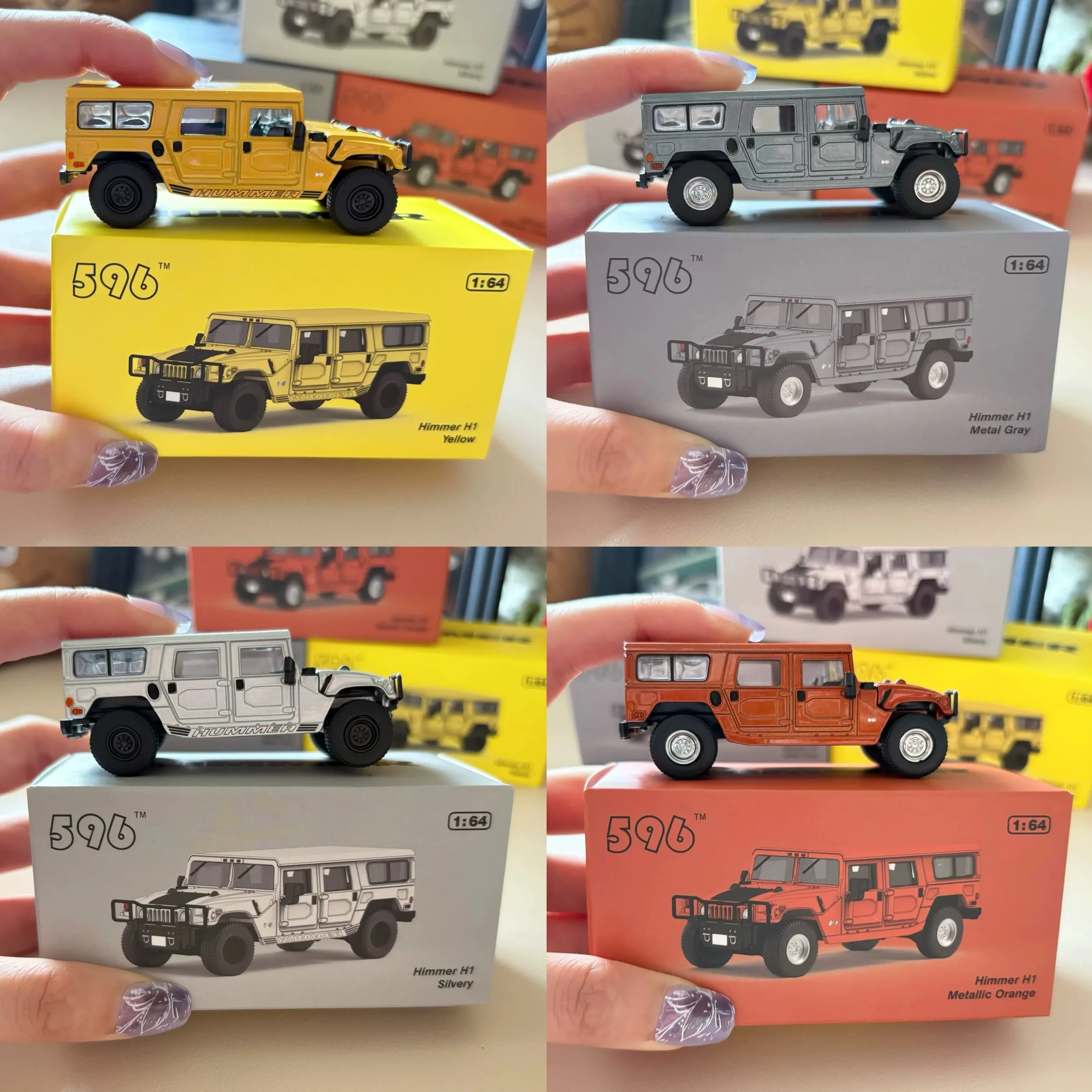 596 Model 1/64 Hummer H1 off-road Vehicle simulation alloy car