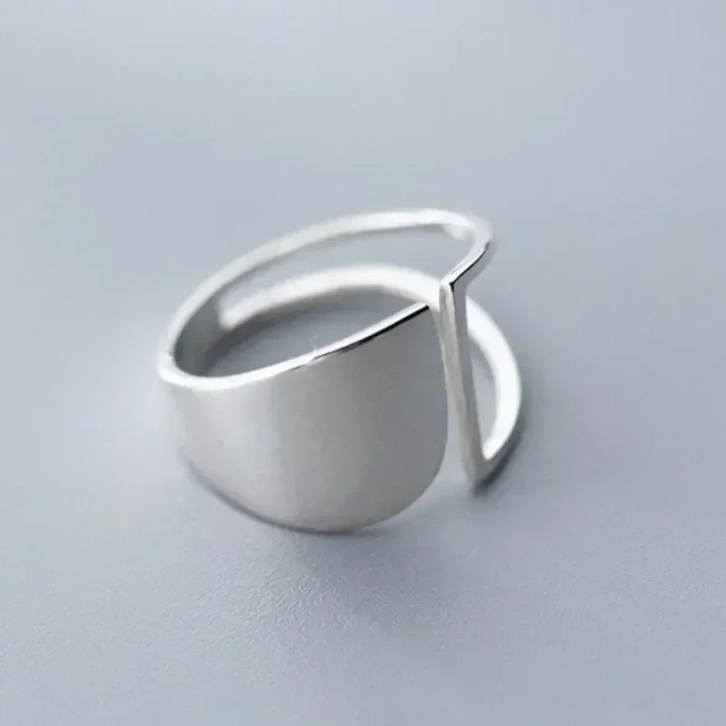 925 Sterling Silver Punk Hollow Open Adjustable Rings For Women Geometric Fashion Handmade Party Jewelry Gift Allergy fashion rings punk rings fashion ring finger rings metal rings
