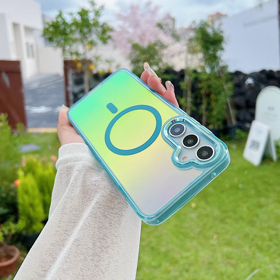 Fashion Laser Gradient Shockproof Magnetic Case For Samsung Galaxy A56 A36 A26 A16 A06 A54 A53 A34 A05 A05S A24 5G Magsafe Cover