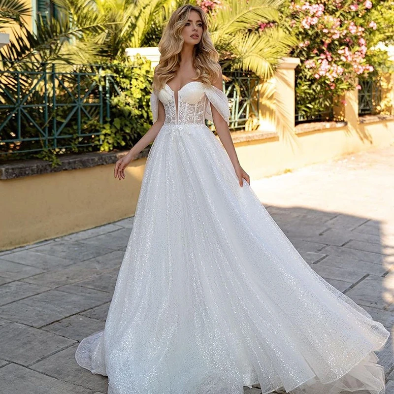 

Simplicity Wedding Dress Organza Satin With Embroidery Lace Ball Gown A-Line Full Sleeve O-Neck Bride Dress Vestido De Novia But
