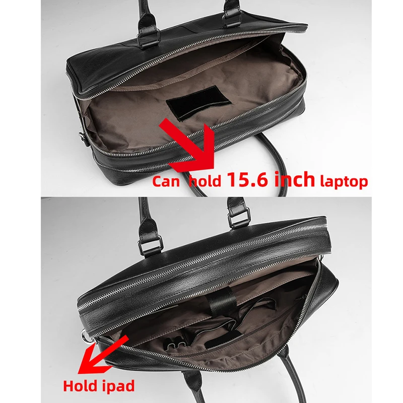 New Luxury Cow Genuine Leather Business Men's Briefcase Male Shoulder Bag Real Leather Men Messenger Bag Travel Computer Bag Big 2