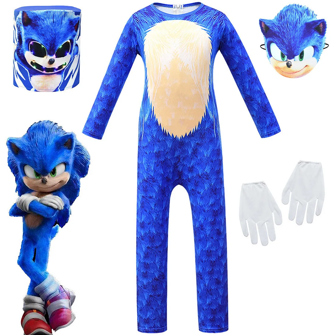 Костюм Ежика Sonic костюм персонажа игры на Хэллоуин для тематической вечеринки