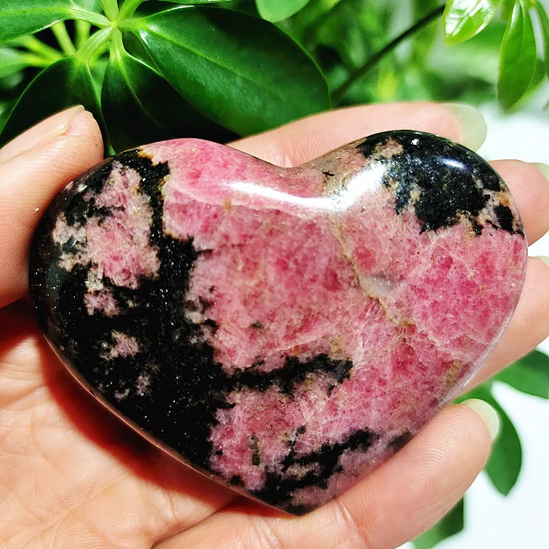 Natural Stone Pink Beautiful Rosestone Heart Witch Meditation Spirit Exorcism Healing Crystal Room Ornament 6