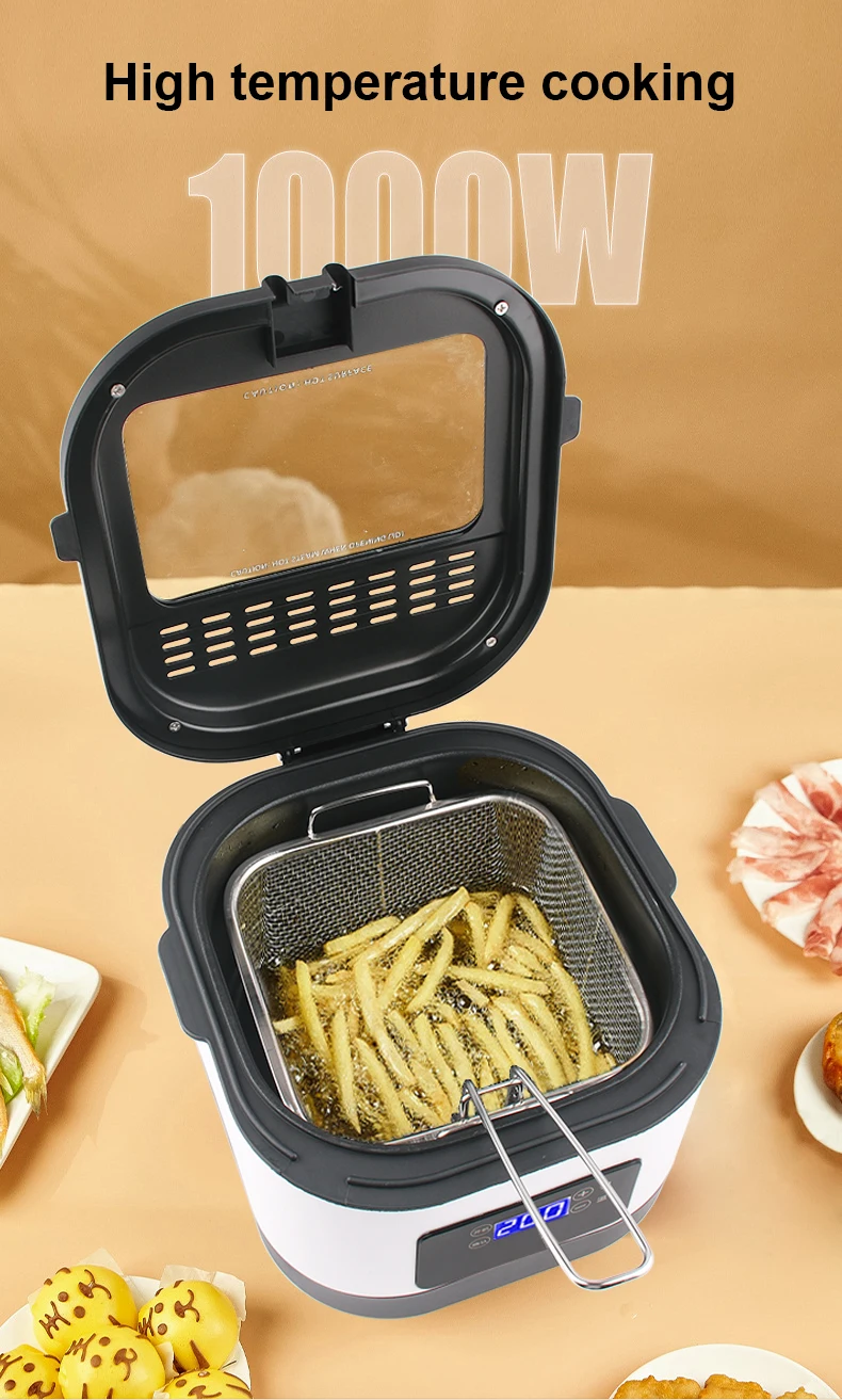Description Picture 5 of item5L Electric Deep Fryer Oil Oven Hotpot Adjustable Thermostat Fried Chicken Grill French Fries Frying Machine Heating Pot Cooker