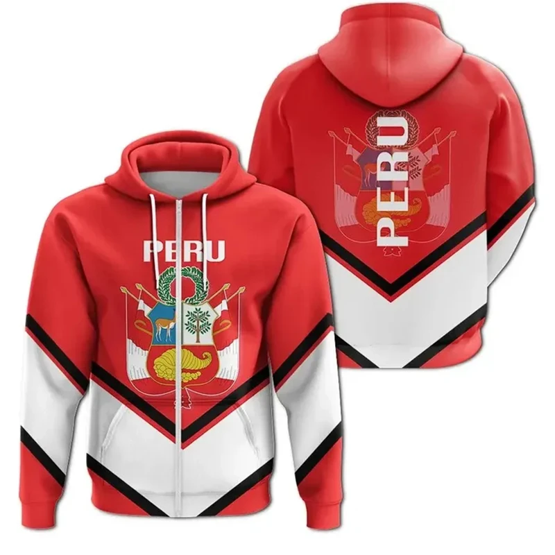 thumbnail image 1 of Sudadera con capucha con estampado 3D del emblema de la bandera de Perú para hombre, ropa de calle de gran tamaño, moda masculina, sudaderas holgadas para niño, 1 of 5