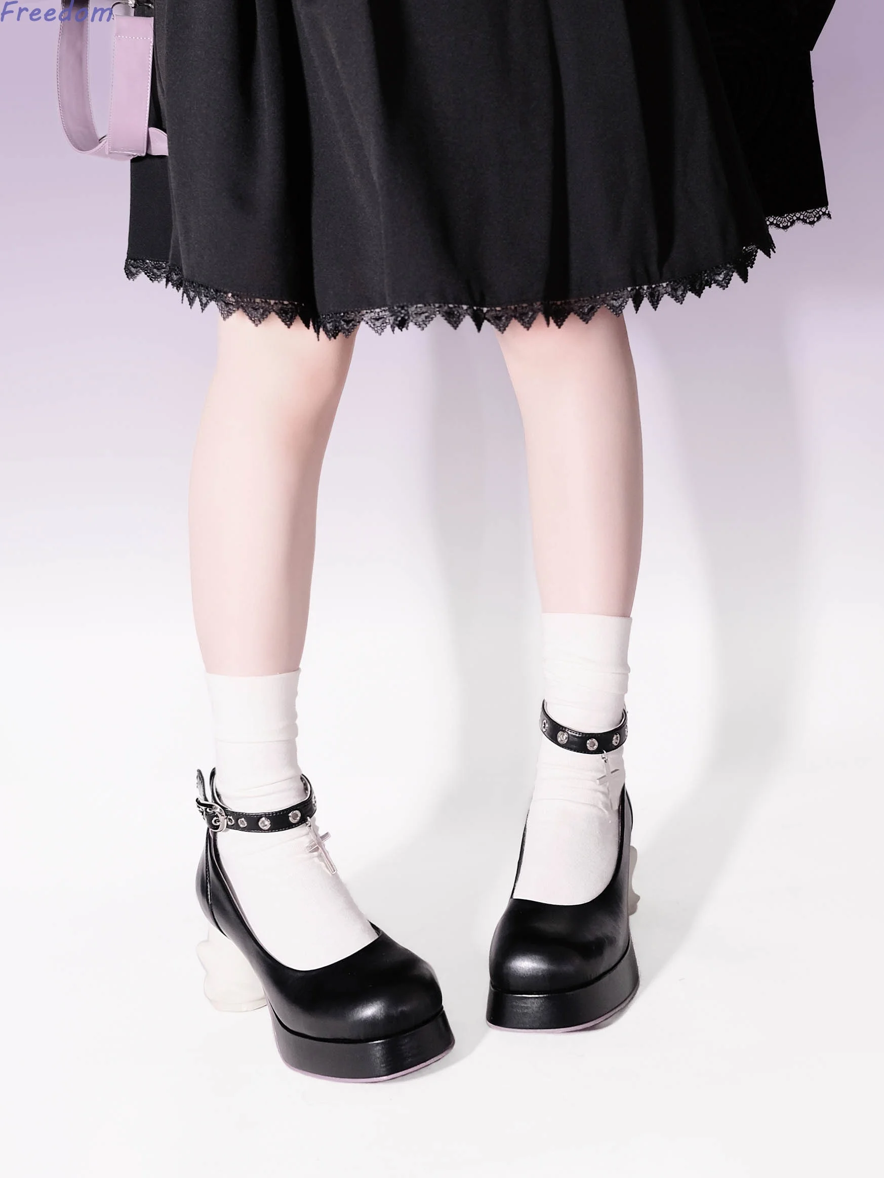 Halloween special sweet shoes y2k subculture punk ghost heel mary jane shoes ankle strap purple black pumps women high heels platform high heels sandals