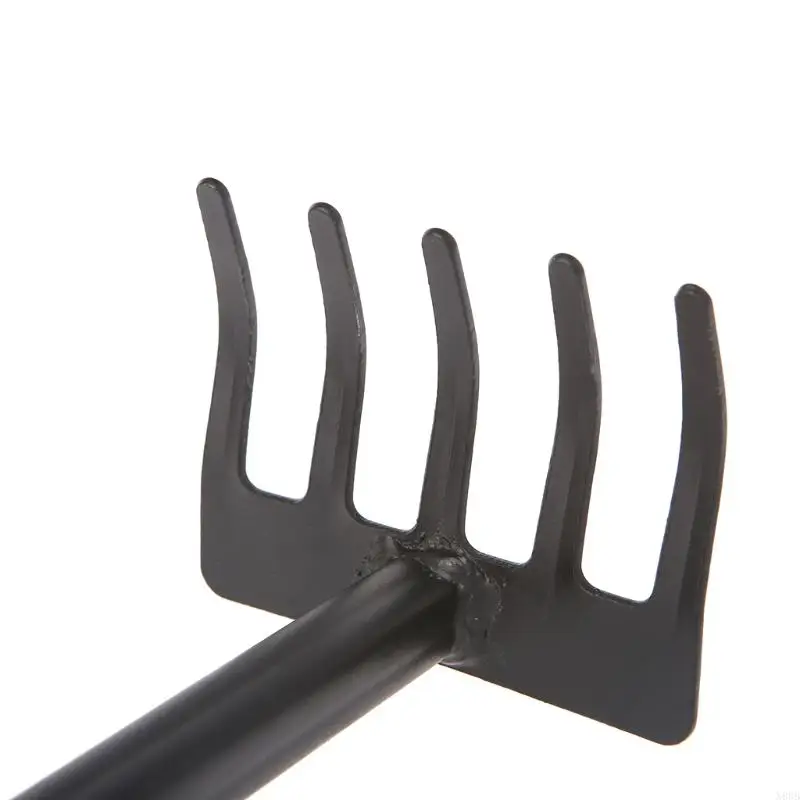 N80B 1Pc Portable Digging Tool Mini Steel Rake For Home Garden Transplanting Tool