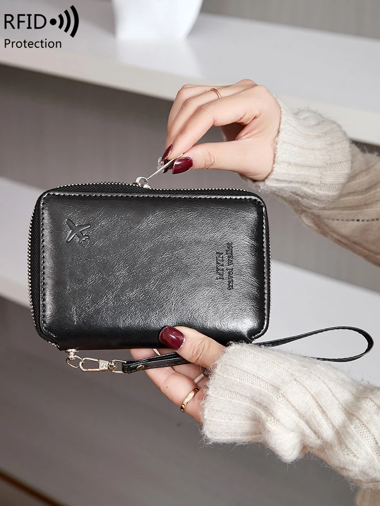 RFID Anti-Theft Retro Travel Wallet – Stylish and Multifunctional Passport Holder