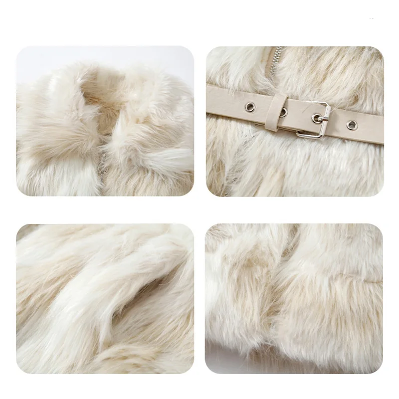 Warm Long Fur Coat for Women Eco-friendly Fur Coat Furry Integrated Jacket Faux Fur Jacket Vintage Winter Clothes  2023