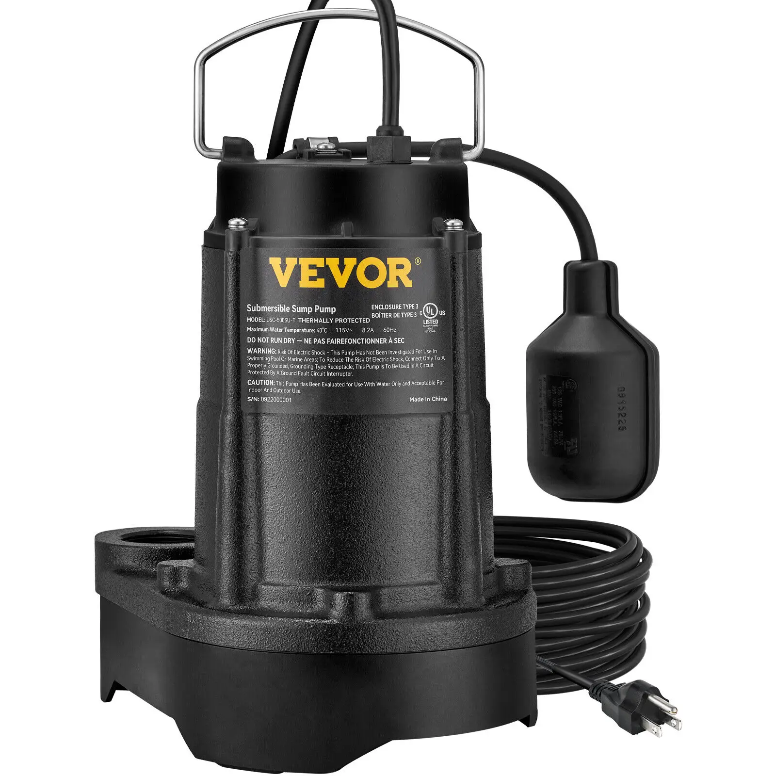 VEVOR – pompe à eaux usées Submersible 0.5 – 1.5 HP, 66-100 GPM, débit en  acier inoxydable/fonte, interrupteur à flotteur automatique - AliExpress