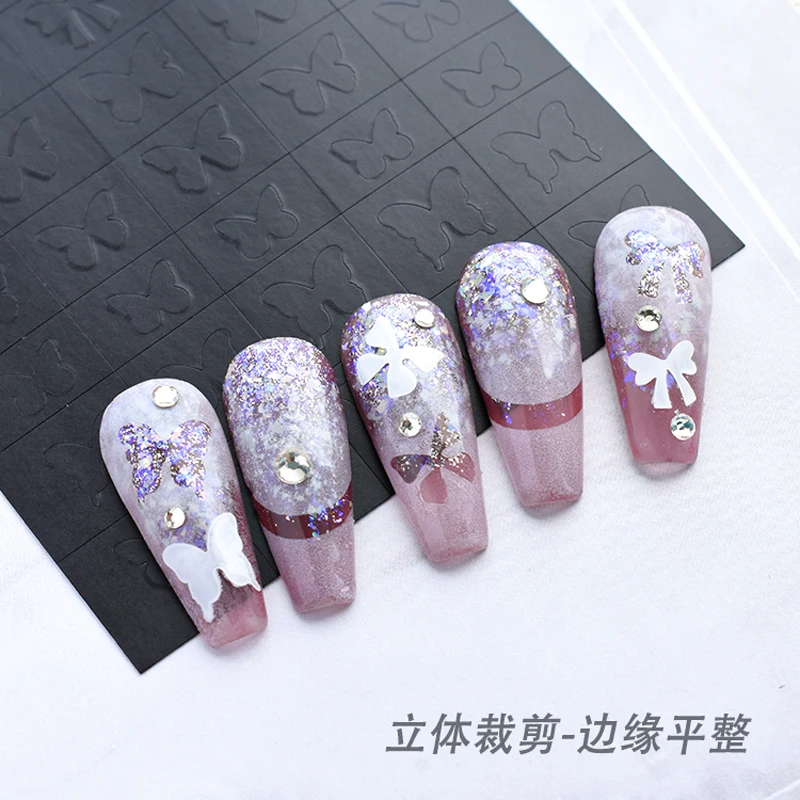 1pc Airbrush Stencil For Nails Heart Butterfly Stars Pattern Hollow Nail Sticker Templates For French Manicure Tips Nail Design