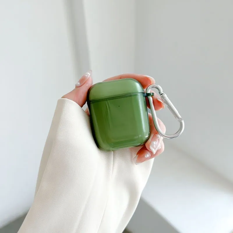 Transparent TPU Earphone Case with Keychain