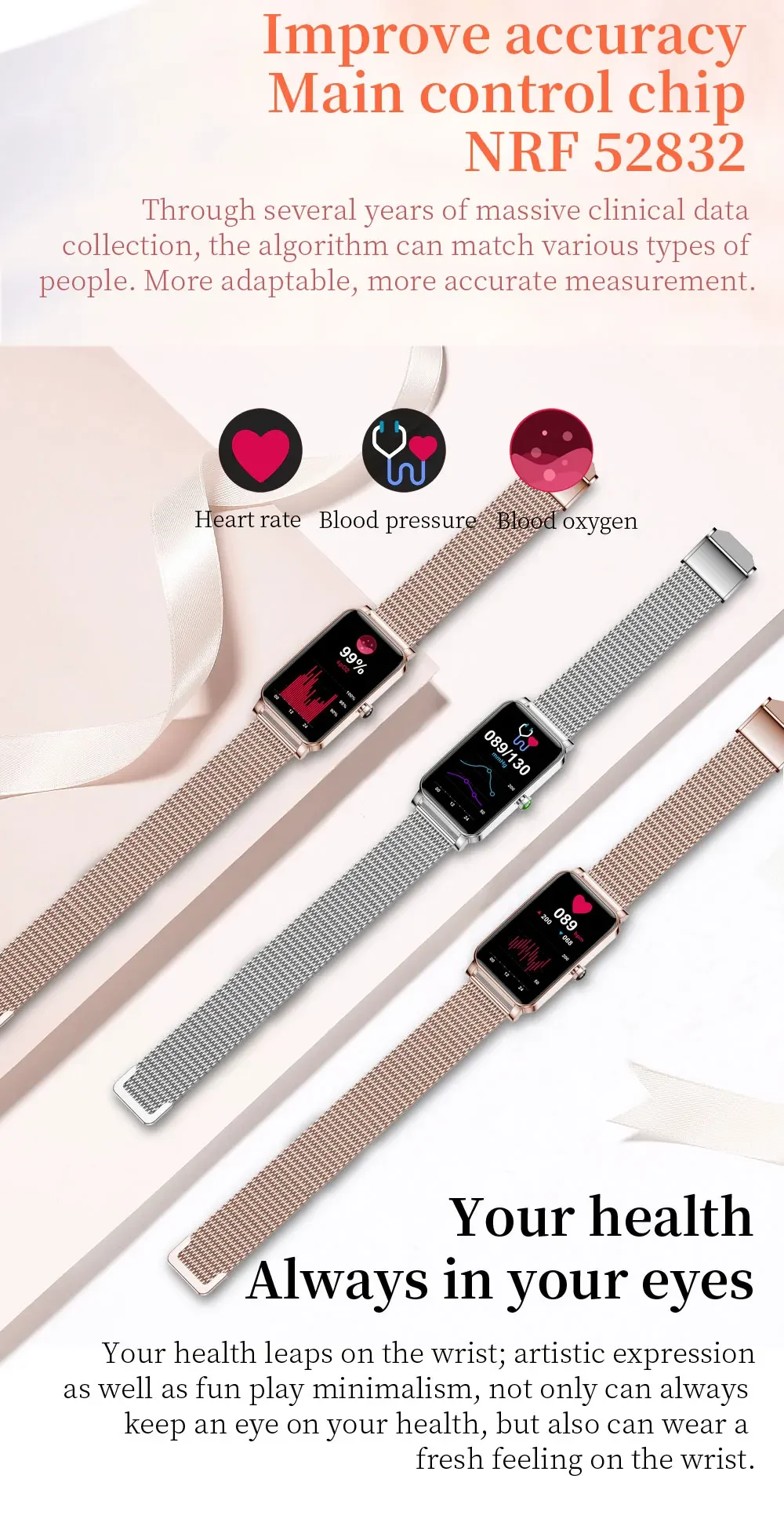 ZX19 Fashion Smart Watch for Women Health Monitor Female Menstrual Period Girl Remote Control Selfie Sports Fitness Wristband 12 S8bca368e48b54f75b913aa56ea061c8dh