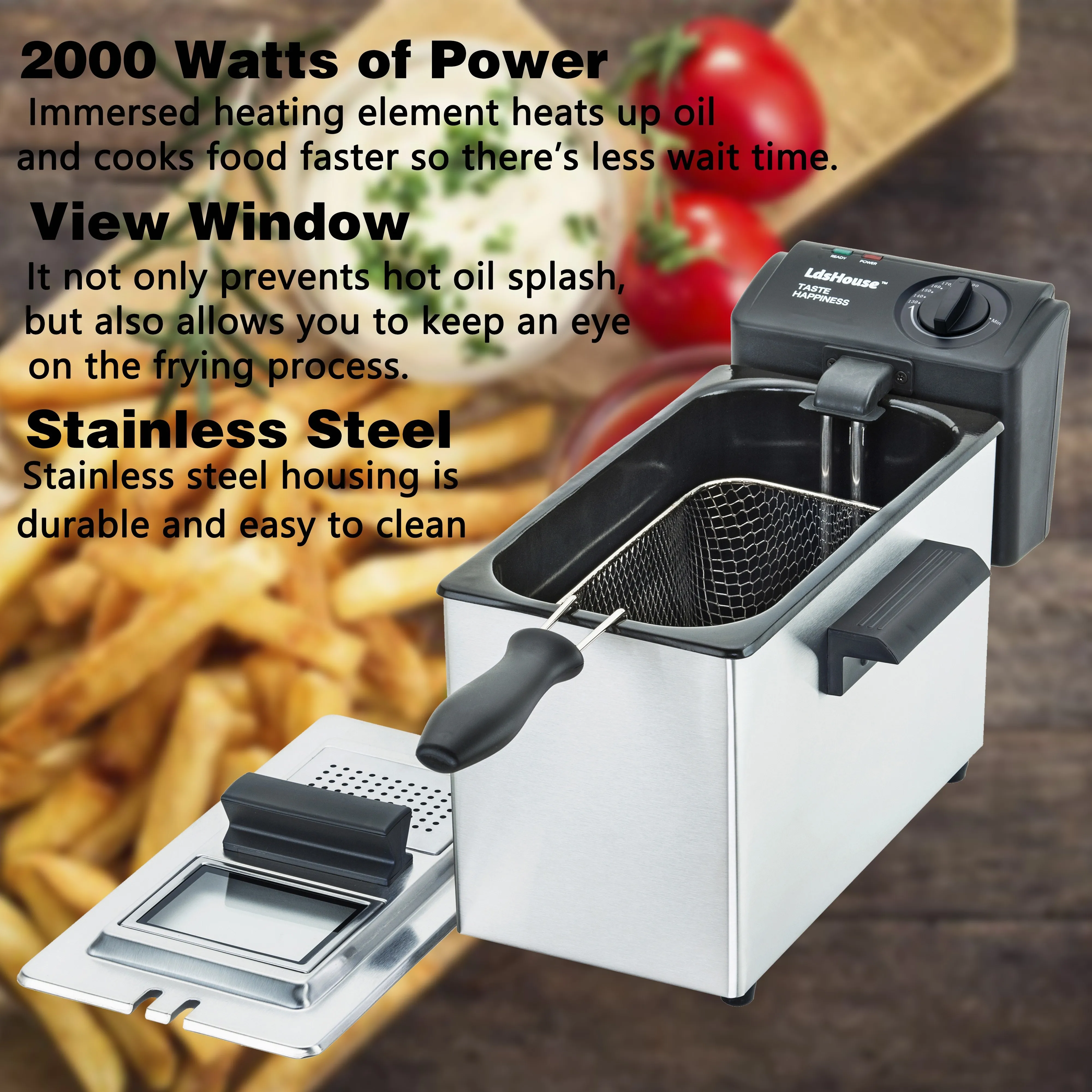chip fryer Electric Deep Fryer, 치즈핫도그 Basket & Removable Lid 식품건조기 with View Window and Oil Containe진심 갈비탕