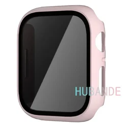 Premium Tempered Glass Screen Protector with Protective Cover for 40MM Series 4-5-6-SE (Pink)