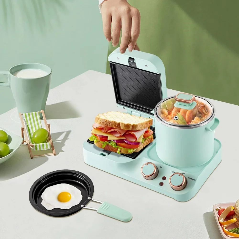 3 in 1 Breakfast Machine Multifunctional Sandwich Machine Steak Frying Machine can Make Steamed Buns Fried Eggs Pancakes 4