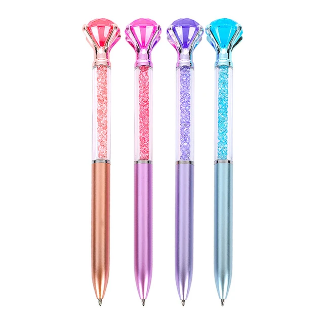 Diamond Pens With Crystal Cute Ballpoint Pens Pen With Diamond Rhinestones  Crystal Metal Ballpoint Pens For Bridesmaids Gifts - AliExpress