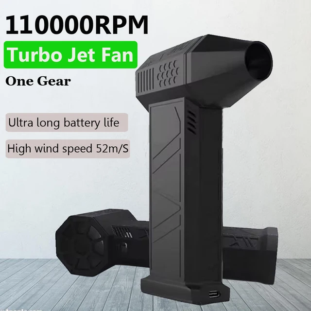 Mini Turbo Jet Fan Turbo Violent Fan 110,000 RPM 1 Gear Powerful Blower with Duct Fan for Car Motorcycle Dust Snow Cleaner