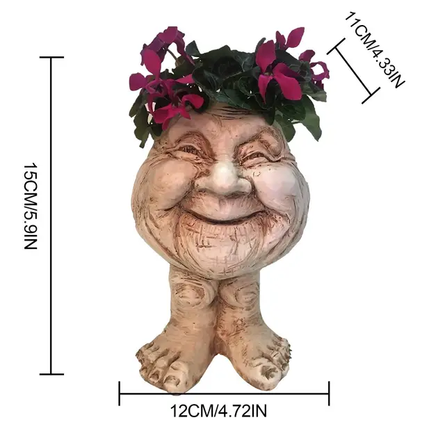 Homestyles Antik Fehér Morcos És Nagyi A Mugly Arcszobor Ültető - Image 4